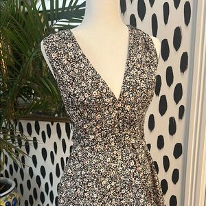 Free People Black and White Sleeveless Mini Sundress